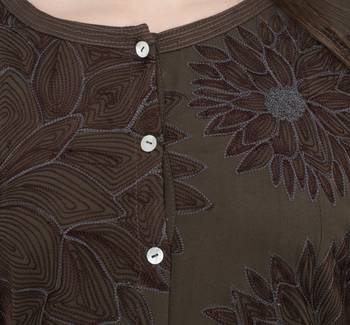 Brown embroidered georgette cotton-kurtis 5