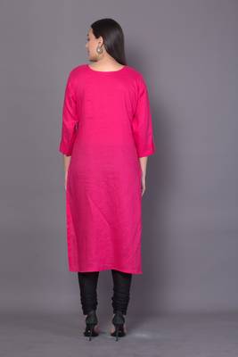 Pink embroidered cotton cotton-kurtis 2