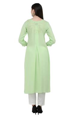 Green embroidered georgette cotton-kurtis 2