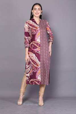 Red embroidered rayon cotton-kurtis 1