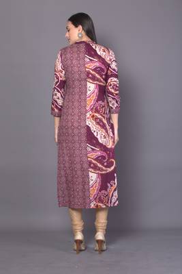 Red embroidered rayon cotton-kurtis 2
