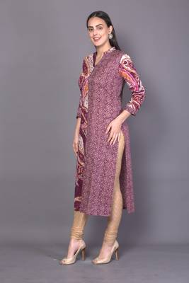 Red embroidered rayon cotton-kurtis 3