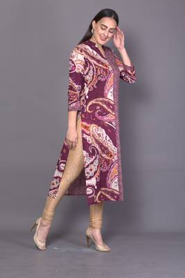 Red embroidered rayon cotton-kurtis 4