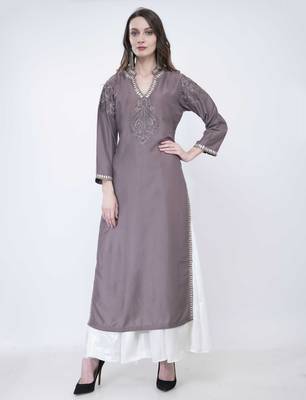 Blue embroidered georgette cotton-kurtis 4