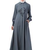 Grey MRC A line  double side  pocket abaya Women s &girl s