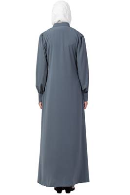 Grey MRC A line  double side  pocket abaya Women s &girl s 2