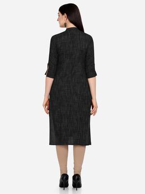 Black woven rayon kurtas-and-kurtis 3