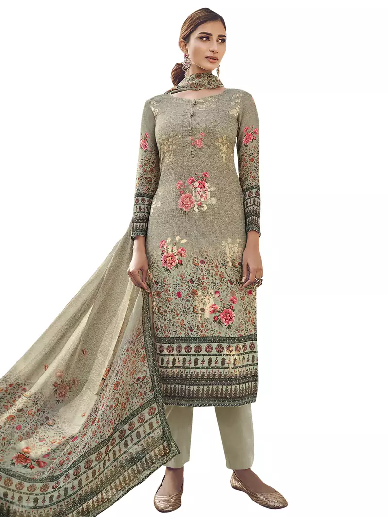 Green digital print pure silk salwar