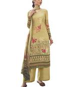 Gold digital print pure silk salwar