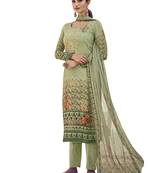 Green digital print pure silk salwar