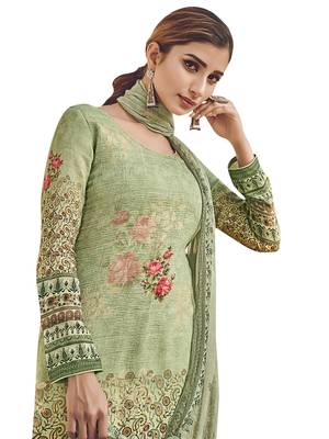 Green digital print pure silk salwar 2