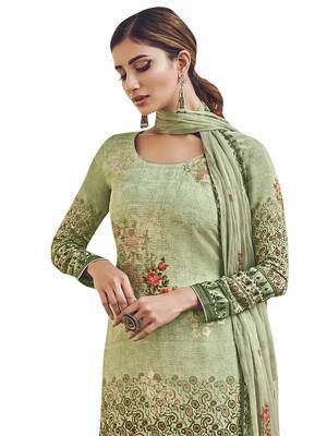 Green digital print pure silk salwar 3