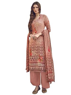 Peach digital print pure silk salwar 1