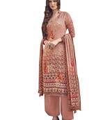 Peach digital print pure silk salwar