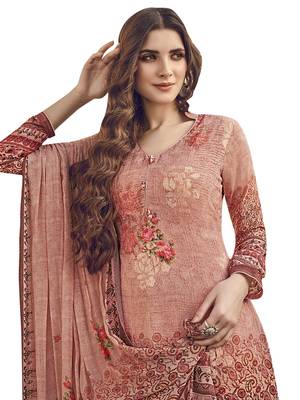 Peach digital print pure silk salwar 2