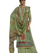 Green embroidered pure pashmina salwar