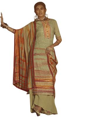 Green digital print pure pashmina salwar 1