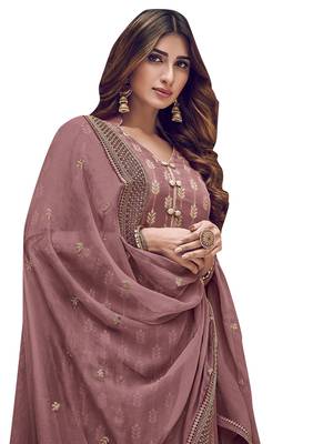 Pink embroidered art silk salwar 3