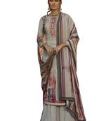 Grey digital print pure pashmina salwar