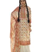 Off white digital print pashmina salwar