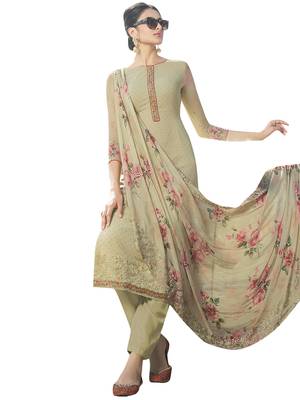 Green embroidered pure georgette salwar 3