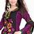 Black and multicolor printed Crepe unstitched salwar with dupatta