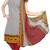 White and multicolor printed Crepe unstitched salwar with dupatta