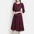 Women's Wine Rayon Slub Dyed Anarkali Dress