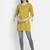Women's Lime Green Rayon Slub Embroidered Straight Tunic Short Kurti