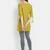 Women's Lime Green Rayon Slub Embroidered Straight Tunic Short Kurti