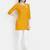 Women's Mustard Rayon Slub Embroidered Straight Tunic Short Kurti