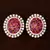Gold Plated Ruby Stone Embellished American Diamond Earrings 216ED330