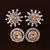 Champagne and American Diamond Embellished Two Pairs of Designer Studs 216ED333