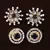 Sapphire and American Diamond Embellished Two Pairs of Designer Studs 216ED335
