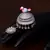 Rhodium and Black Plated American Diamond Embellished Designer Peacock Ring FR12