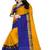 Yellow woven cotton silk saree with blouse