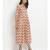Beige Floral Printed Tassel Flared Dress