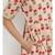 Beige Floral Printed Tassel Flared Dress
