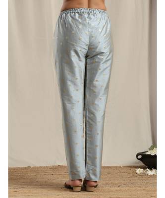 Grey Silk Kurta Pant Set 6