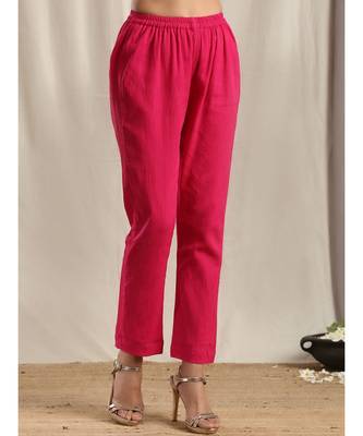 Pink Crinkle Flared Gota Kurta Pant Dupatta Set 6