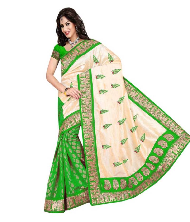 multicolor Brasso Art silk saree with blouse