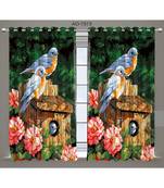 Multicolor Digital Printed Long Crush polyester Curtain Set of Two Pcs fitted with Eyelets