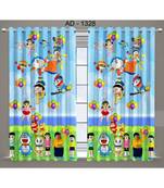 Multicolor Digital Printed Long Crush polyester Curtain Set of Two Pcs fitted with Eyelets