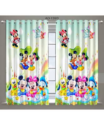 Multicolor Digital Printed Long Crush polyester Curtain Set of Two Pcs fitted with Eyelets 1
