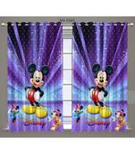 Multicolor Digital Printed Long Crush polyester Curtain Set of Two Pcs fitted with Eyelets