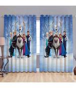 Multicolor Digital Printed Long Crush polyester Curtain Set of Two Pcs fitted with Eyelets