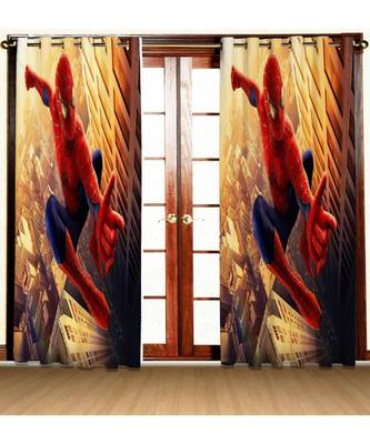 Multicolor Digital Printed Long Crush polyester Curtain Set of Two Pcs fitted with Eyelets 1