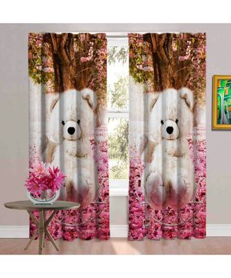 Multicolor Digital Printed Long Crush polyester Curtain Set of Two Pcs fitted with Eyelets 1