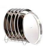 coconut Stainless Steel Beeding Plate - 6 Qty (Diameter 13 Inch)