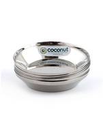 Coconut Stainless Steel Vento Halwa Plates/Bowls - Set of 6 (12 cm Diameter) - Capacity -160ML Each